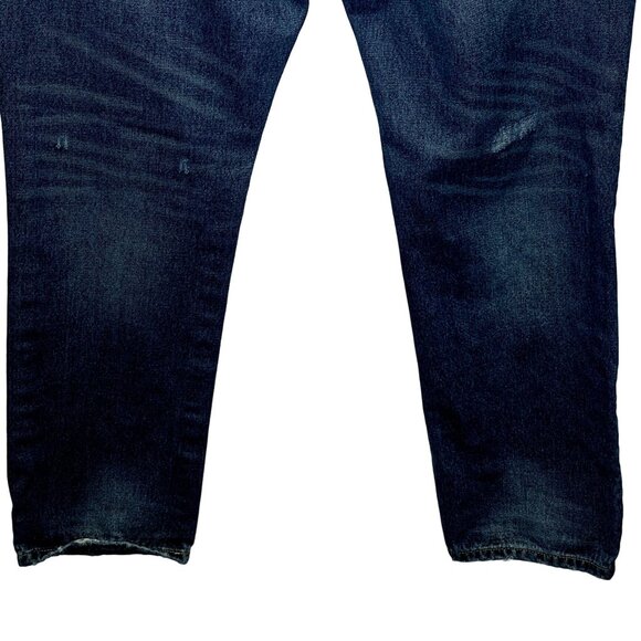 CJ Black Buckle Slim Jeans Mens 38/32 Destroyed Distressed High Rise Medium Wash - Picture 9 of 12